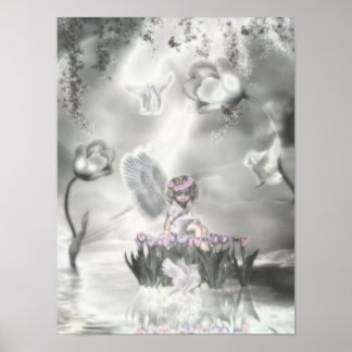 Poster Ange pedistal