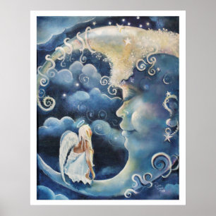 Poster Ange sur la lune
