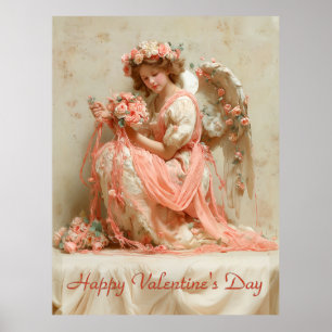 Poster  Ange Vintage de Roses Saint-Valentin