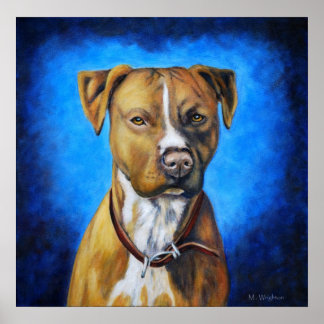 Poster Angel American Staffordshire Terrier Dog Art