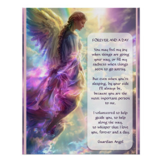 Poster Angel arc-en-ciel et poème