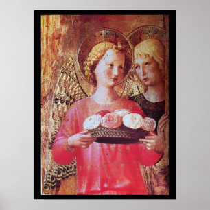 POSTER ANGEL AVEC ROSES