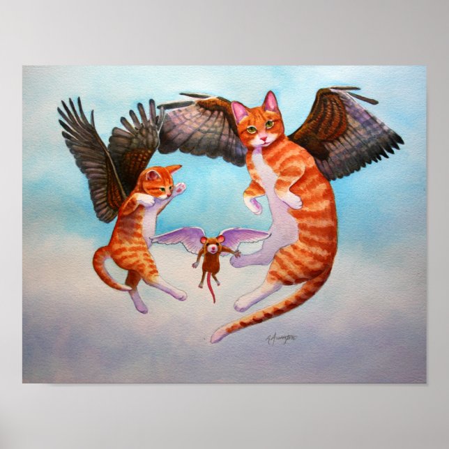 Poster Angel Chat et jeu de souris (Devant)