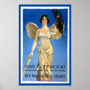 Poster Angel de femme patriotique vintage, Acheter des ob