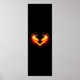 Poster Angel Fire Heart with Wings