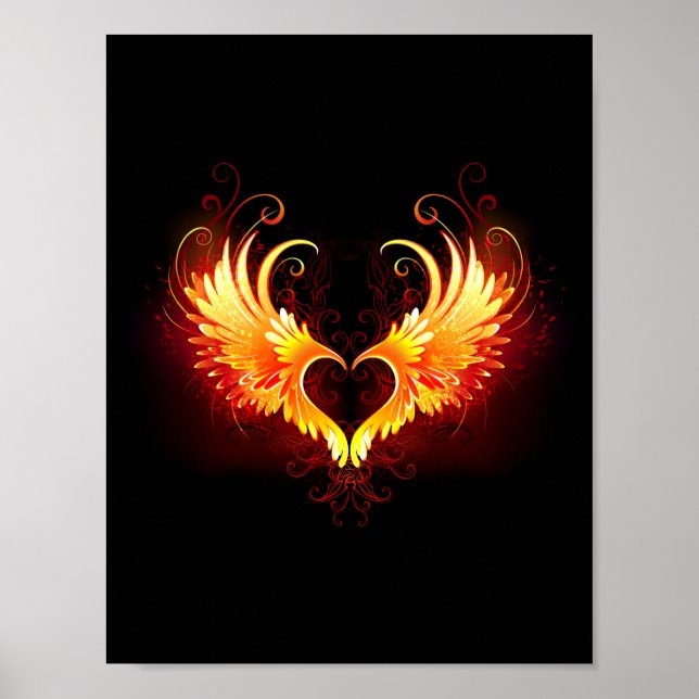 Poster Angel Fire Heart with Wings (Devant)