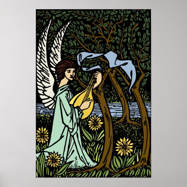 Poster Angel Jouer La Lute Par Aubrey Beardsley (Devant)