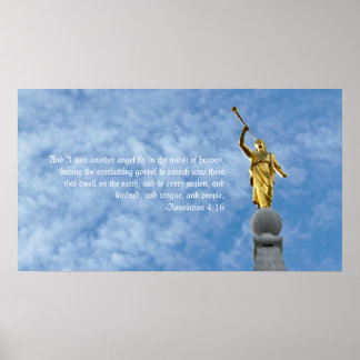 Poster Angel Moroni sur Salt Lake Temple