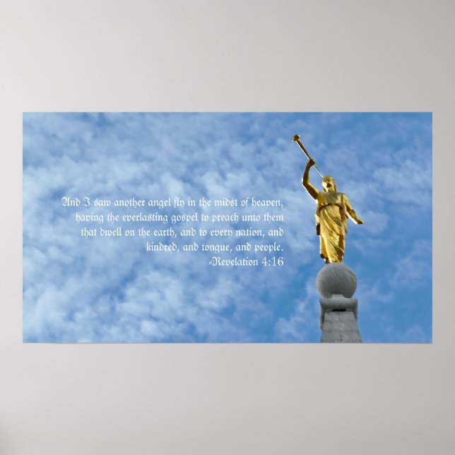 Poster Angel Moroni sur Salt Lake Temple (Devant)