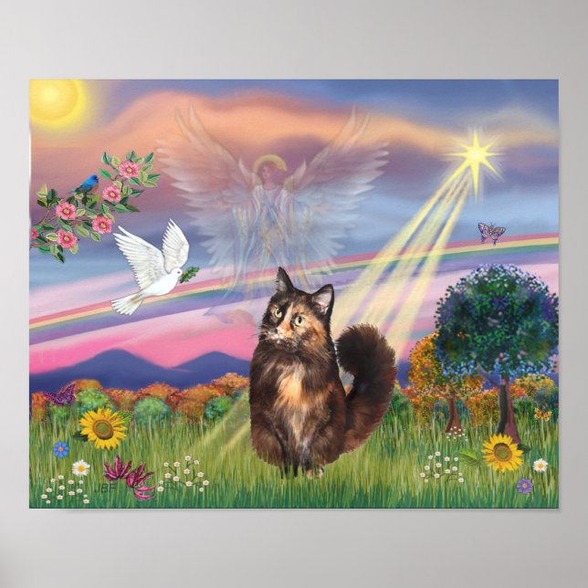 Poster Angel nuageux - Maine Coon Chat Shellby (Devant)