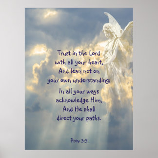 Poster  Angel Trust in the Lord Quote Inspirational