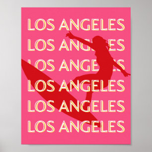 Poster Angeles Travel Art, Californie, Travel Art, rose