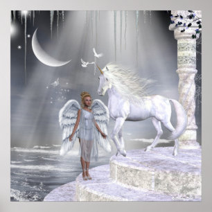 Poster Angels Fae Unicornes Imprimer