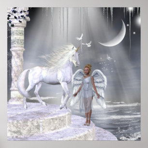 Poster Angels Fae Unicornes Imprimer