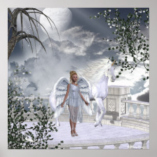 Poster Angels Fae Unicornes Imprimer