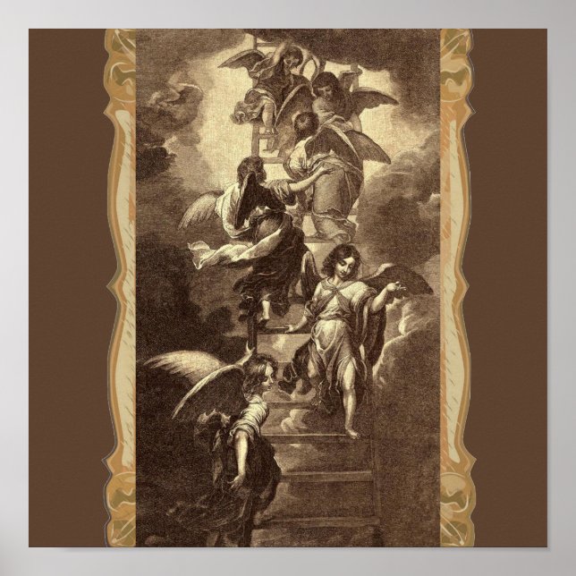 Poster Angels Sur Une Échelle Céleste (Devant)
