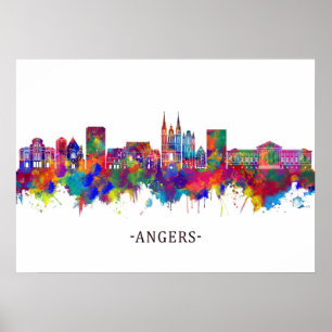Poster Angers France Skyline