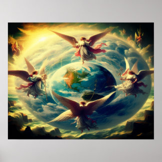 Poster Anges Aux Quatre Coins De La Terre sur un mur