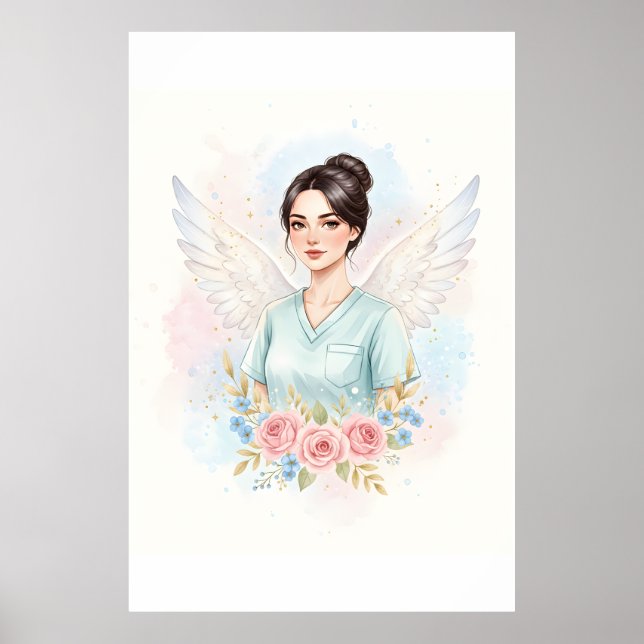 Poster Anges en blouse blanche  (Devant)