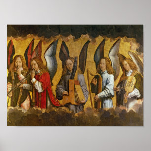 Poster Anges jouant des instruments de musique