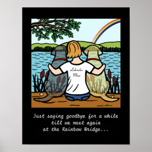 Poster Anges Labrador jaune et noir et Maman 3