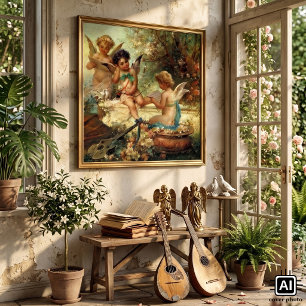 Poster Anges musiciens par Hans Zatzka, Victorian Fine Ar