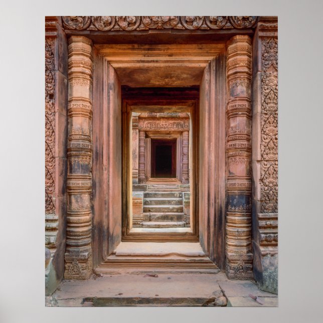 Poster Angkor Vat Entryway, Cambodge (Devant)