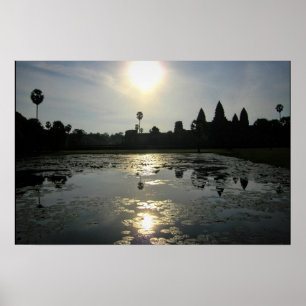 Poster Angkor Wat Cambodge silhouette matinale d'impressi