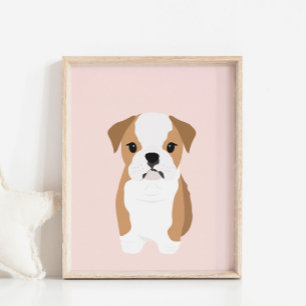 Poster anglais Bulldog Chien Nursery & Kids Room