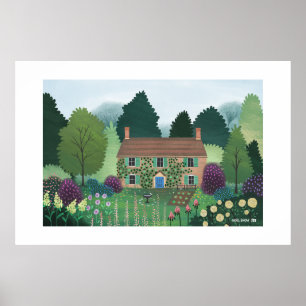 Poster Anglais Country Cottage House Extra Large Print