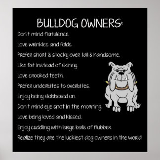 Poster anglais des amoureux de Bulldog