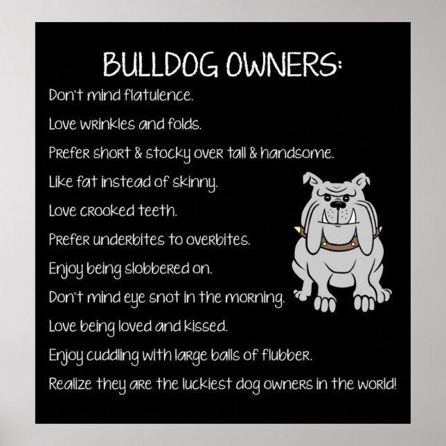 Poster anglais des amoureux de Bulldog (Devant)