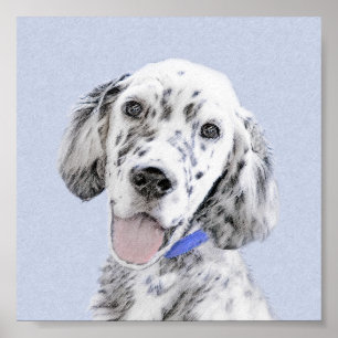 Poster Anglais Setter Blue Belton Peinture Chien Art
