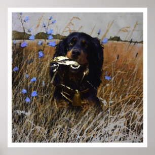Poster Anglais Setter, chasse aux oiseaux
