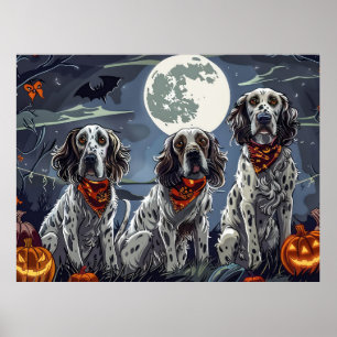 Poster Anglais Setter Halloween Éffrayant