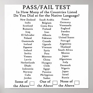 Poster Anglais Seulement Aux États-Unis