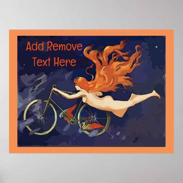 Poster Angle de cycle vintage Ajouter un texte (Devant)