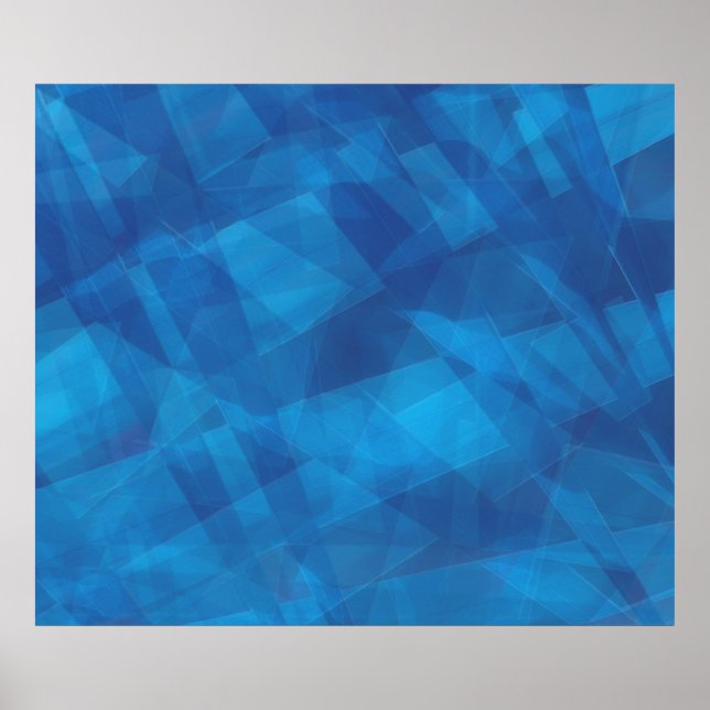 Poster Angles Bleus Abstrait Contemporain Faux Canvas Pri (Devant)