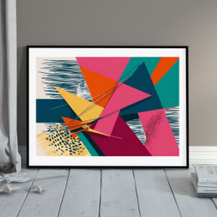 Poster Angles dynamiques et éclatement des couleurs