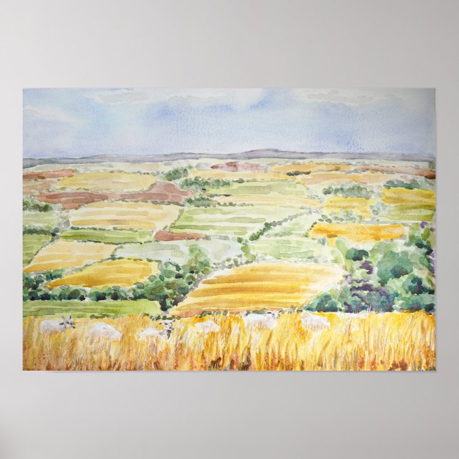 Poster Angleterre Payside aquarelle peinture (Devant)