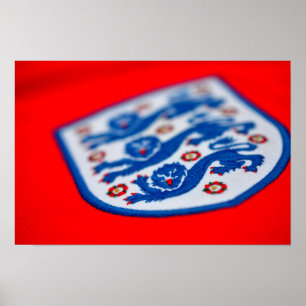 Poster Angleterre Trois Lions Chemise Badge