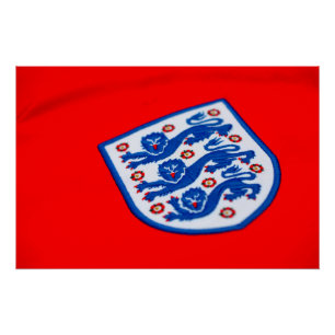 Poster Angleterre Trois Lions Chemise Badge