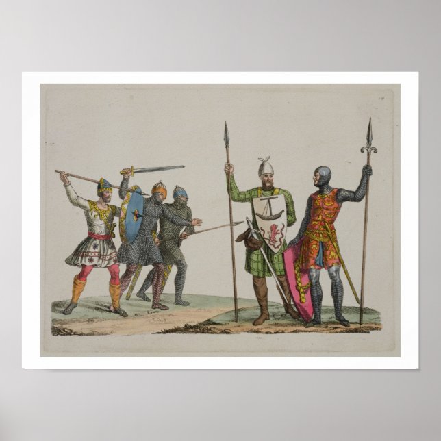 Poster Anglo-Saxon Warriors, plate 14 from 'The History o (Devant)
