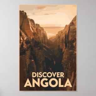 Poster Angola Lubango Travel Art Vintage