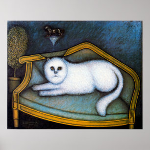 Poster Angora cat, Morris Hirshfield