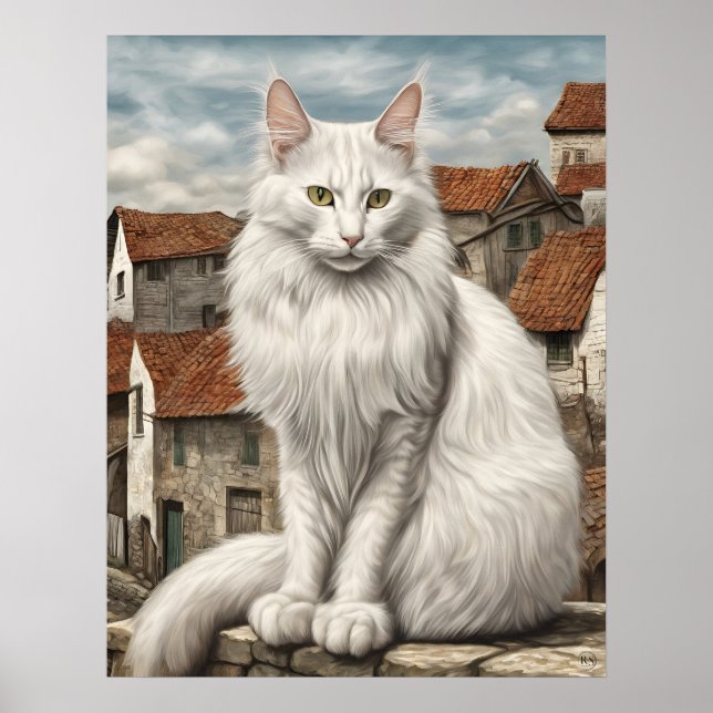 Poster Angora turc - Art Chat Imprimer (Devant)