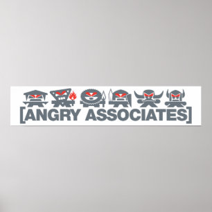 Poster Angry Associates Crew - gris clair
