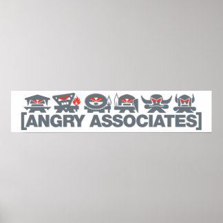 Poster Angry Associates Crew - gris clair