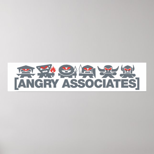 Poster Angry Associates Crew - gris clair (Devant)