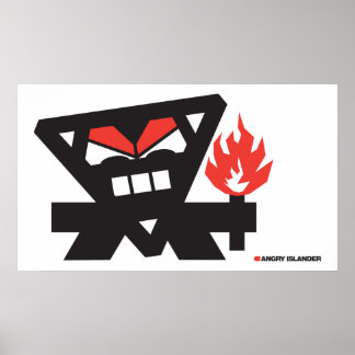 Poster Angry Islander - noir à la lumière